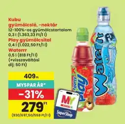 Interspar Kubu gyümölcslé, -nektár ajánlat
