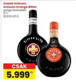 Interspar Zwack Unicum, Unicum Orange Bitter ajánlat