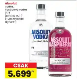 Interspar Absolut vodka, Raspberry vodka 0,7 l ajánlat