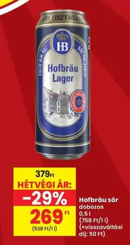 Interspar Hofbräu sör dobozos ajánlat