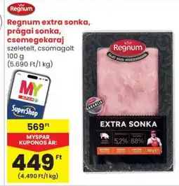 Spar Regnum Extra sonka, prágai sonka, csemegekaraj ajánlat