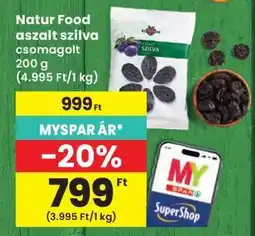 Interspar Natur Food aszalt szilva csomagolt ajánlat