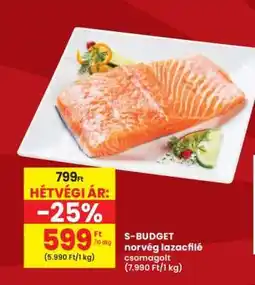 Interspar S-BUDGET norvég lazacfilé csomagolt ajánlat