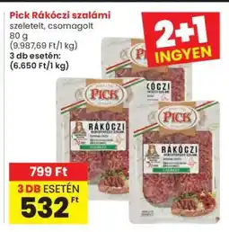 Spar PICK Rákóczi szalámi ajánlat