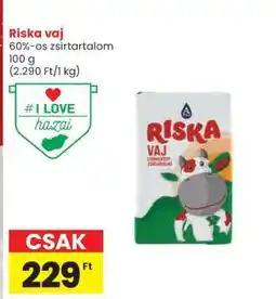 Spar RISKA VAJ ajánlat