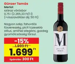Spar Günzer Tamás Merlot ajánlat