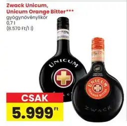 Spar Zwack Unicum, Unicum Orange Bitter ajánlat