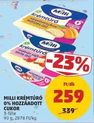 PENNY Milli Krémtúró 0% Hozzáadott Cukor ajánlat