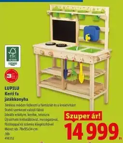 Lidl Lupilu Kerti fa játékkonyha ajánlat