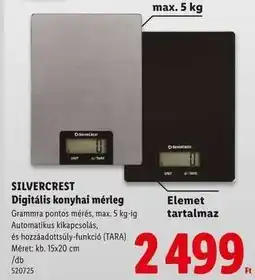 Lidl SILVERCREST Digitális konyhai mérleg ajánlat