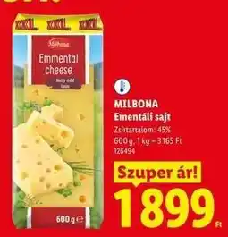 Lidl MILBONA Ementáli sajt ajánlat
