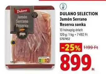 DULANO SELECTION Jamón Serrano Reserva sonka