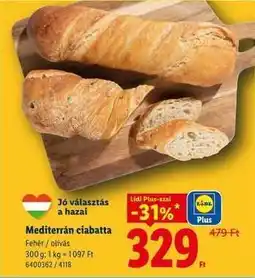 Lidl Mediterrán ciabatta ajánlat