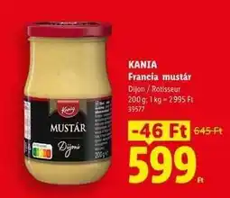 Lidl KANIA Francia mustár ajánlat