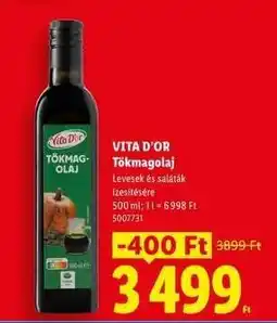 Lidl VITA D’OR Tökmagolaj ajánlat