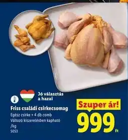 Lidl Friss családi csirkecsomag ajánlat