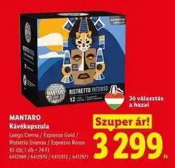Lidl MANTARO Kávékapszula ajánlat