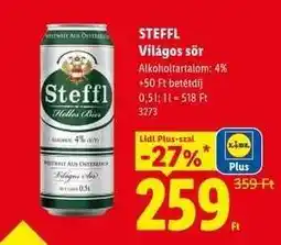 Lidl Steffl Világos sör ajánlat