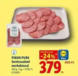 Lidl Pikok Pure Sertésszalámi marhahússal ajánlat