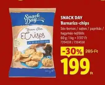 Lidl SNACK DAY Barnarizs-chips ajánlat