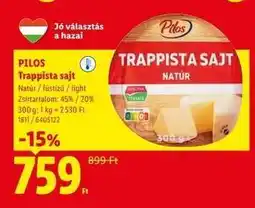 Lidl PILOS Trappista sajt ajánlat