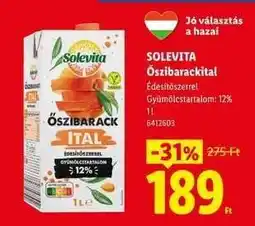 Lidl Solevita Őszibarackital ajánlat