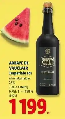 Lidl ABBAYE DE VAUCLAIR Impériale sör ajánlat