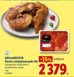 Lidl GRILLMEISTER Pácolt csirkefelsőcomb-filé ajánlat