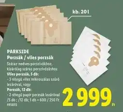 Lidl PARKSIDE Porzsák / vlies porzsák ajánlat