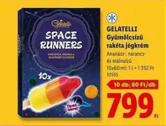 Lidl GELATELLI Gyümölcsízű rakéta jégkrém ajánlat