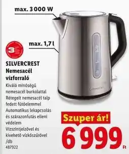 Lidl SILVERCREST Nemesacél vízforraló ajánlat