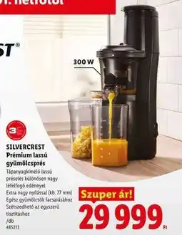 Lidl SILVERCREST Prémium lassú gyümölcsprés ajánlat