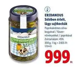 Lidl ERIDANOUS Sólében érlelt, lágy sajt kockák ajánlat