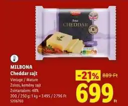 Lidl MILBONA Cheddar sajt ajánlat
