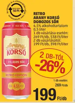 PENNY Retro arany korsó dobozos sör ajánlat