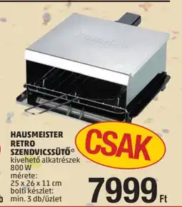 PENNY Hausmeister retro szendvicssütő ajánlat