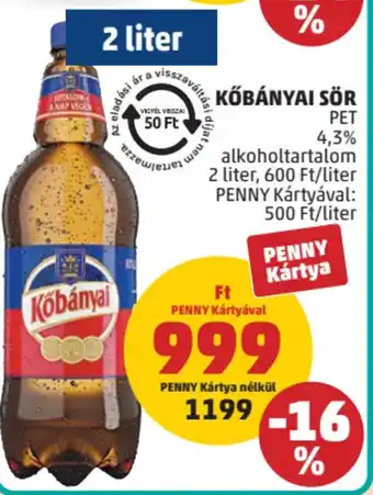 PENNY Kőbányai Sör ajánlat