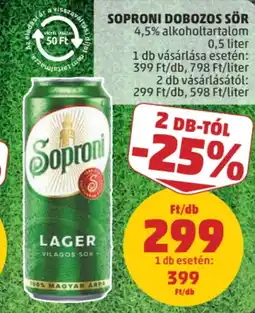 PENNY Soproni dobozos sör ajánlat