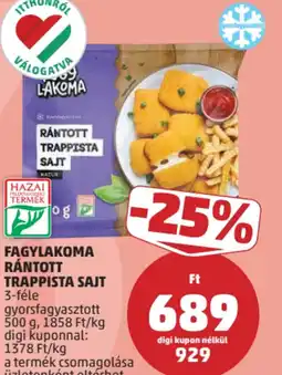 PENNY Fagylakoma Rántott Trappista sajt ajánlat