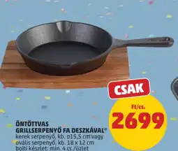 PENNY Öntöttvas grillserpenyő fa deszkával ajánlat