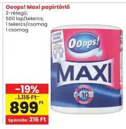 Spar OOOPS! Maxi papírtörlő ajánlat