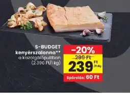 Spar S-BUDGET kenyérszalonna ajánlat