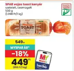 Spar Spar vajas toast kenyér ajánlat