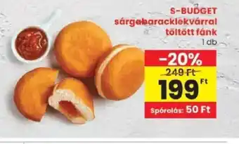 Spar S-BUDGET sárgabaracklekvárral töltött fánk ajánlat