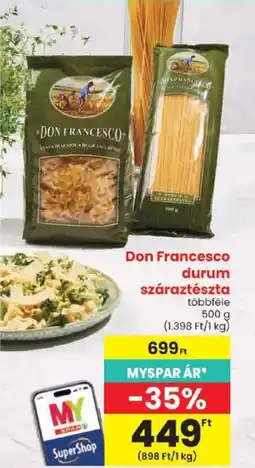 Spar Don Francesco durum száraztészta ajánlat