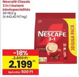 Spar Nescafe Classic 3 in 1 instant kávéspecialitás ajánlat