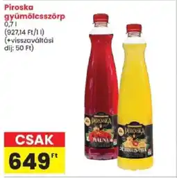 Spar Piroska gyümölcsszörp ajánlat