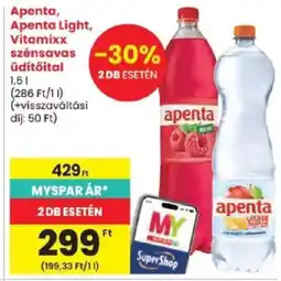Spar Apenta, Apenta Light, Vitamixx szénsavas üdítőital ajánlat