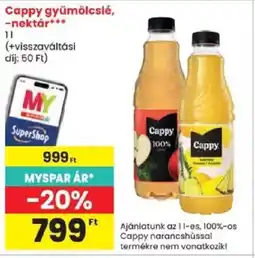 Spar Cappy gyümölcslé, -nektár ajánlat