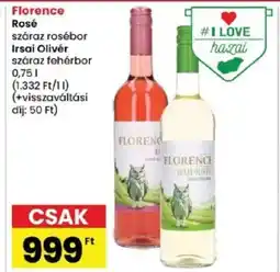Spar Florence Rosé száraz rosébor és Irsai Olivér száraz fehérbor ajánlat